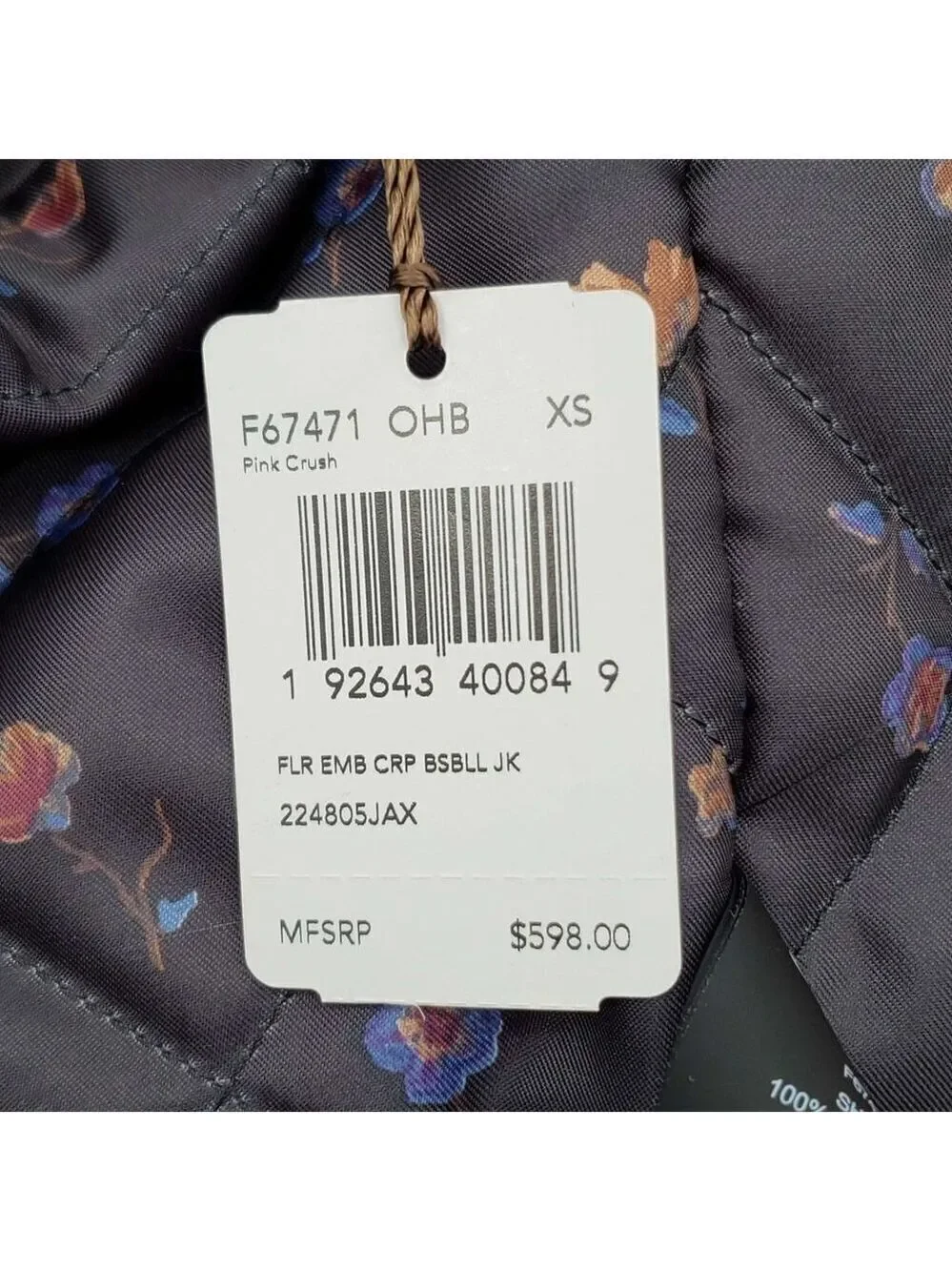 💯 Brand New Coach Pink Crush Jacket MSRP $598